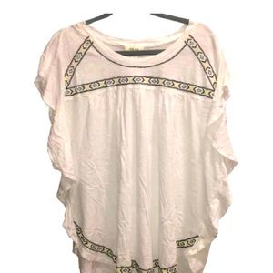 Style & Co. Ruffled Top with Embroidery XL